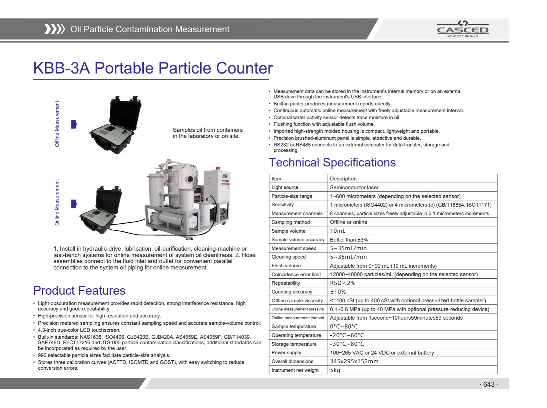 KBB-3A Portable Particle Counter catalog reference