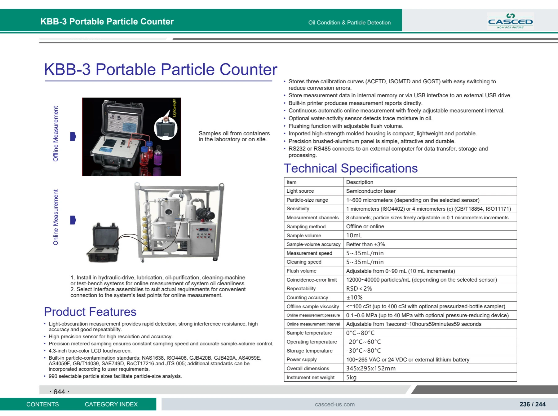 KBB-3 Portable Particle Counter catalog reference